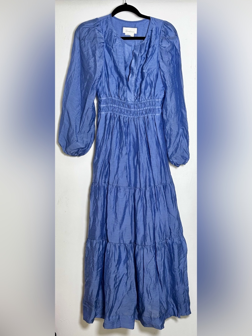Anthropologie The Somerset Long Sleeve Maxi Dress Cornflower Blue XS NWT